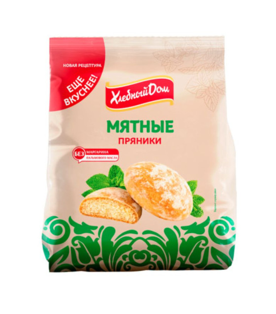 KHLEBNY DOM Mint Gingerbread Cookies (Pryaniki) - 300g (best before 26.08.26)