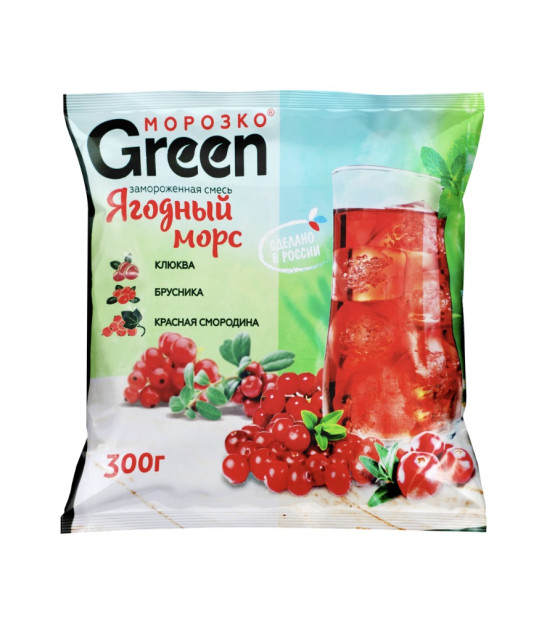 MOROZKO GREEN Berry Mors Mix with Cranberry, Lingonberry & Redcurrant - 300g (best before 28.06.27)