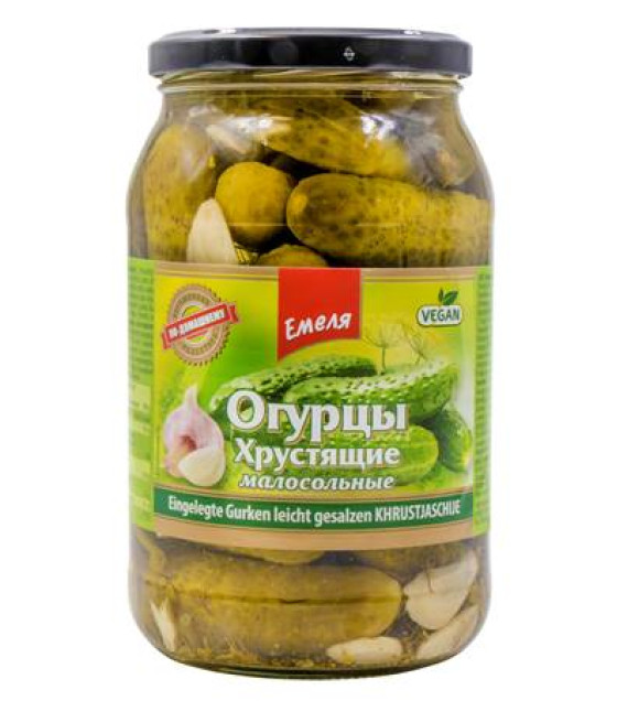 EMELA Crispy Lightly Salted Pickled Cucumbers - 900g (best before 10.08.26)