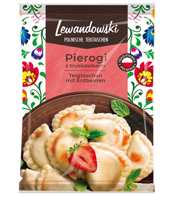 LEWANDOWSKI Dumplings Pierogi with Strawberries - 500g (best before 16.01.26)