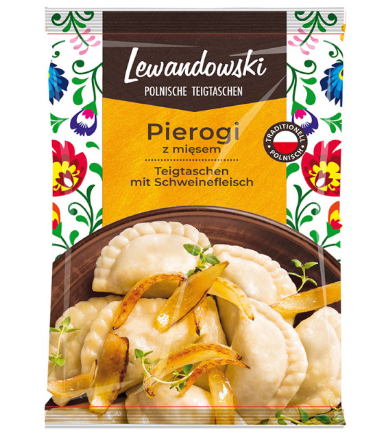 LEWANDOWSKI Pierogi z Miesem Dumplings with Pork - 500g (best before 16.04.26)