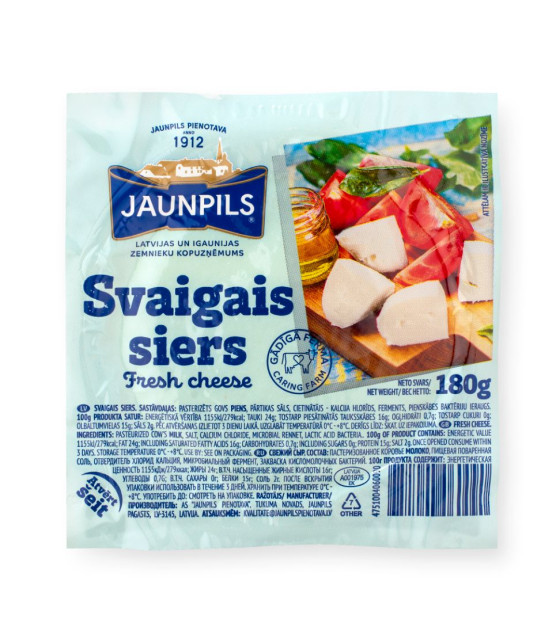 JAUNPILS Fresh Cheese "Fresh Cheese" piece - 180g (best before 01.09.25)