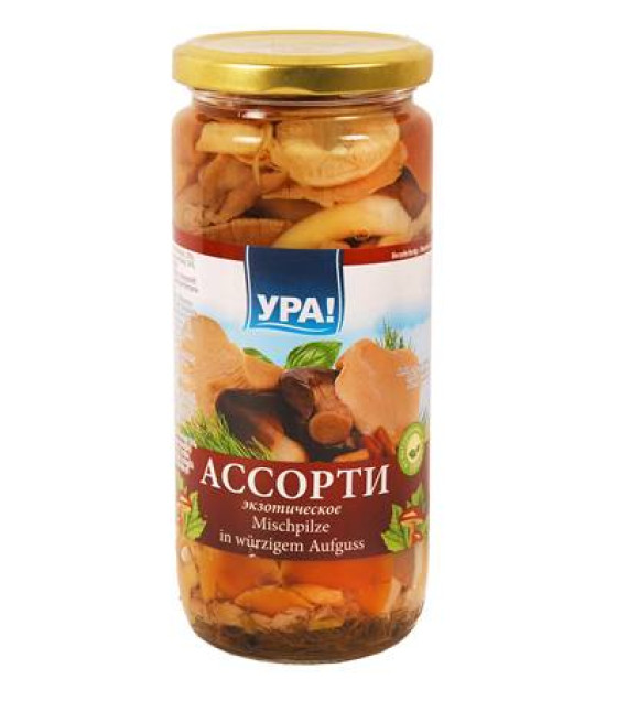URA! Garlic Brine Pickled Mixed Mushroom Assortment - 500ml (best before 05.08.27)