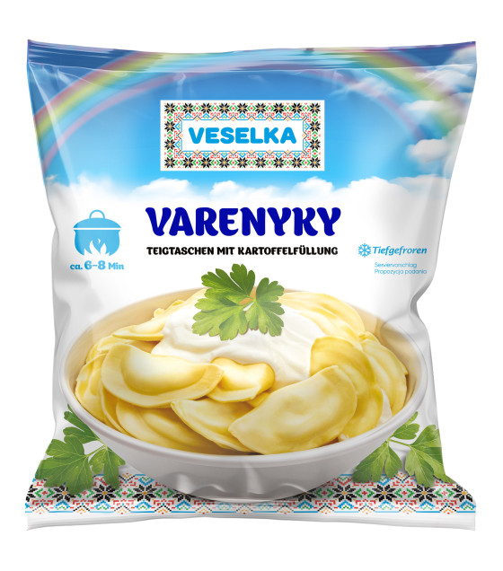 DOVGAN VESELKA Dumplings Vareniki with potato, onion and cream filling - 700g (best before 16.04.26)