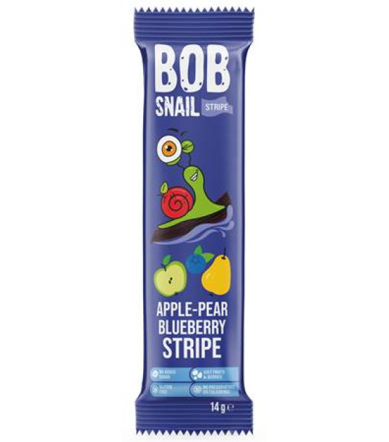 BOB SNAIL Apple-pear-blueberry fruit stripes Gluten-free No Sugar - 14g (best before 28.11.25)