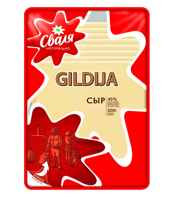 SVALIA Sliced Gouda-type Cheese "Gildija" 45% - 200g (best before 14.11.25)