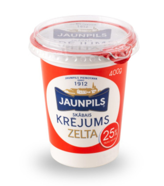 JAUNPILS Sour Cream ZELTA 25% - 400g (best before 23.07.24)