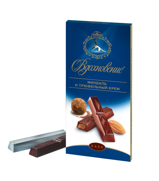 Chocolate Bar Almond and Truffle cream"Vdokhnovenie" - 100g (best before 24.03.26)
