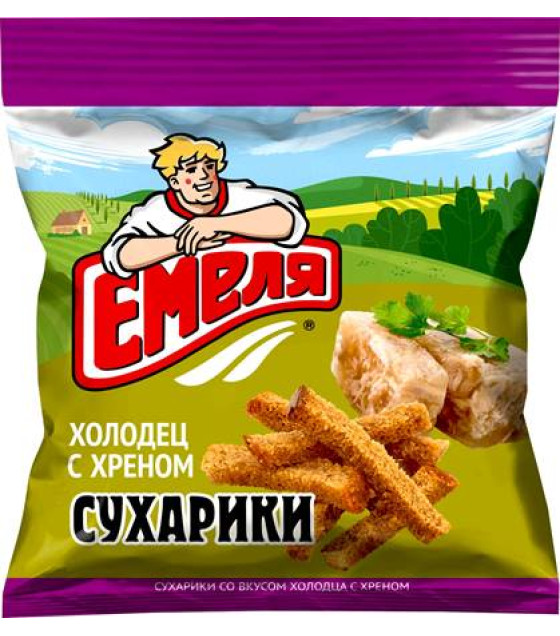 EMELA Bread Chips with "Holodets" and Horseradish Flavour - 40g (best before 20.11.24)