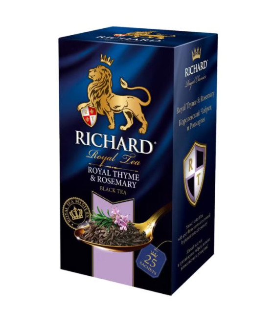 RICHARD Black Tea Royal Thyme & Rosemary flavoured in bags (2g x 25 pcs) - 50g (best before 27.11.26)