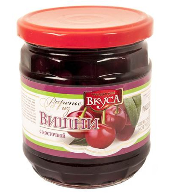 TRADITSYI VKUSA Cherry with Stone Preserve - 500g (best before 30.06.26)