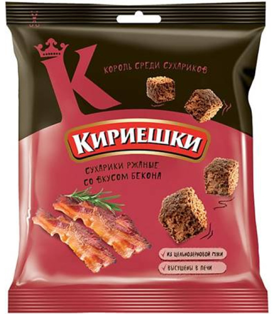 Bread Chips "Kirieshki" Bacon Flavoured - 40g (best before 12.11.24)