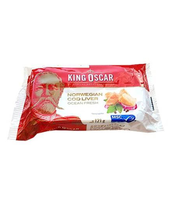 KING OSCAR Cod Liver in own juice (Norway) - 121g (best before 06.10.28)