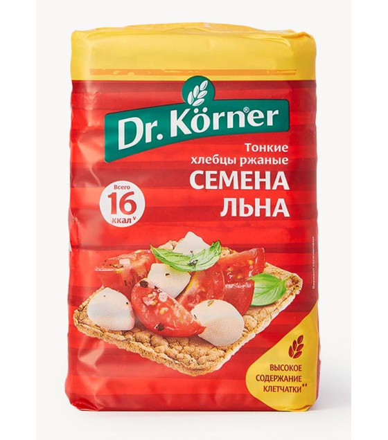 DR. KORNER Rye Crispbreads "With Flax Seeds" - 100g (best before 05.03.26)