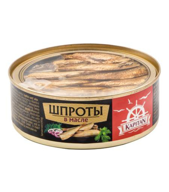 KAPITAN Sprats in oil (see-through lid) - 240g (best before 07.05.28)