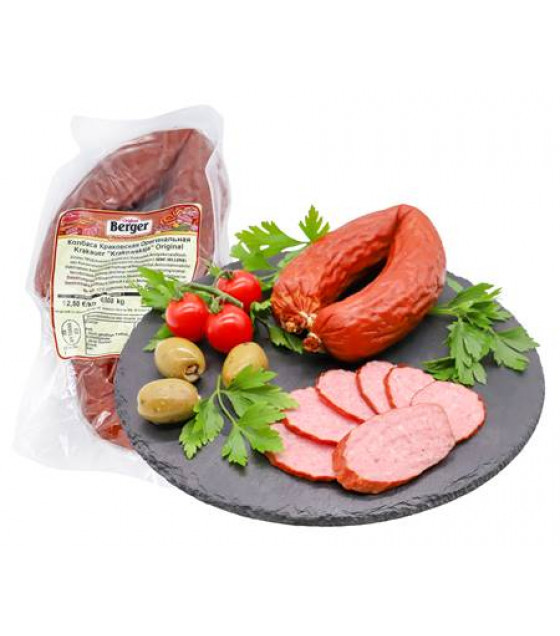 BERGER Sausage "Krakowskaya" (Weight) - ~400g (best before 30.06.26)