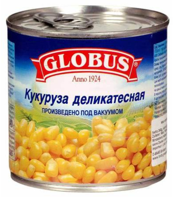 GLOBUS Corn Canned - 340g (best before 31.08.27)