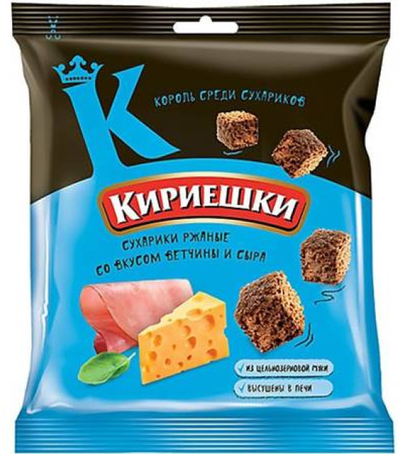 Bread Chips "Kirieshki" flavoured with ham and cheese - 40g (best before 07.11.24)