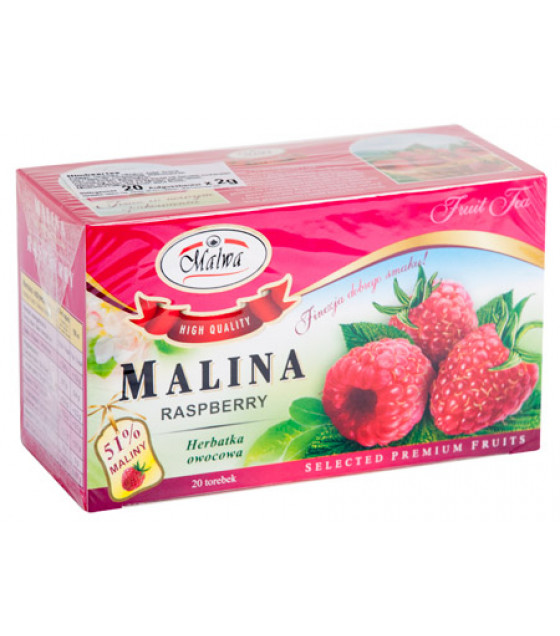 MALWA Herbal Tea Raspberry  "Malina" (20x2g bags) - 40g (best before 30.11.26)