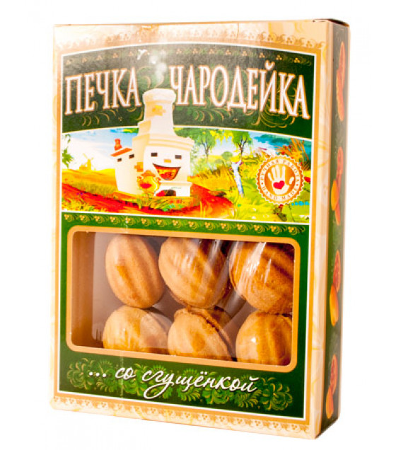 PECHKA CHARODEIKA Pastry "Nuts" with Condensed Milk Filling (50%) - 300g (best before 26.10.24)