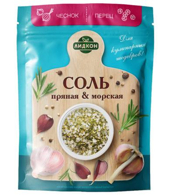 LIDKON Spicy sea salt "Garlic and Black Pepper" - 150g (best before 10.02.25)