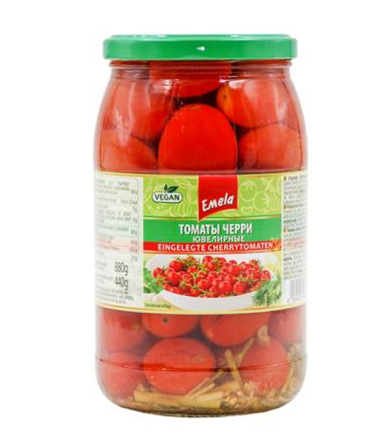 EMELA Pickled Cherry Tomatoes "Uvelirnye" (Big Jar) - 900g (best before 08.10.26)