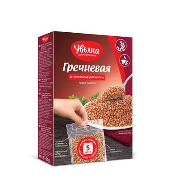 UVELKA Buckwheat in boiled bags - 400g (5x80g) (best before 30.06.25)