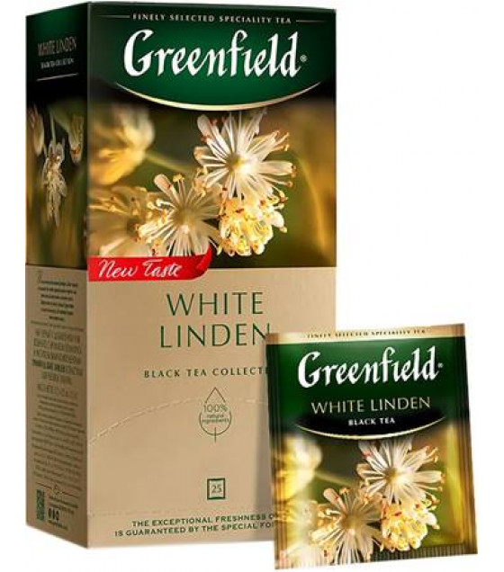 GREENFIELD White Linden Black Tea (25x1,5g bags) - 37,5g (best before 30.11.24)